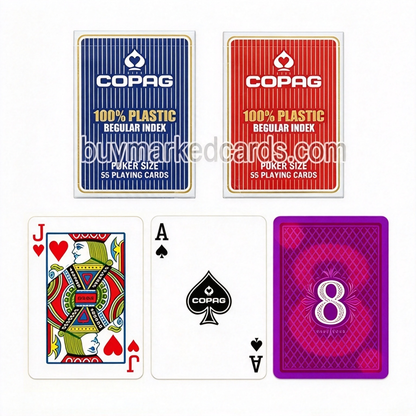 Mazzo di carte da gioco in plastica Copag a indice regolare (trattato)