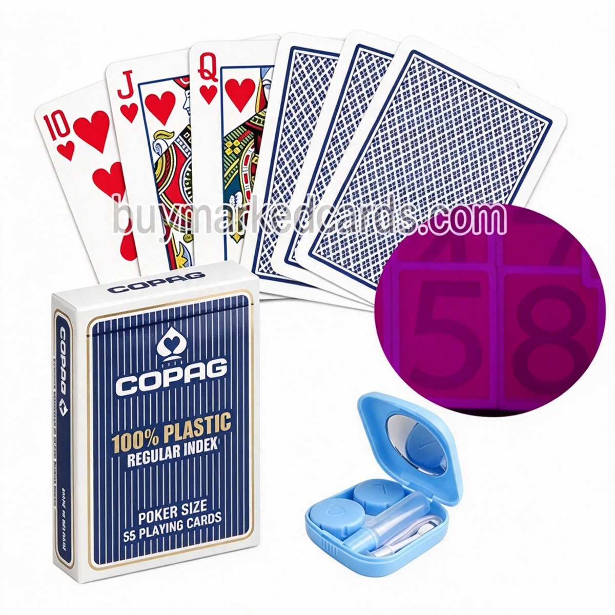 Mazzo di carte da gioco in plastica Copag a indice regolare (trattato)